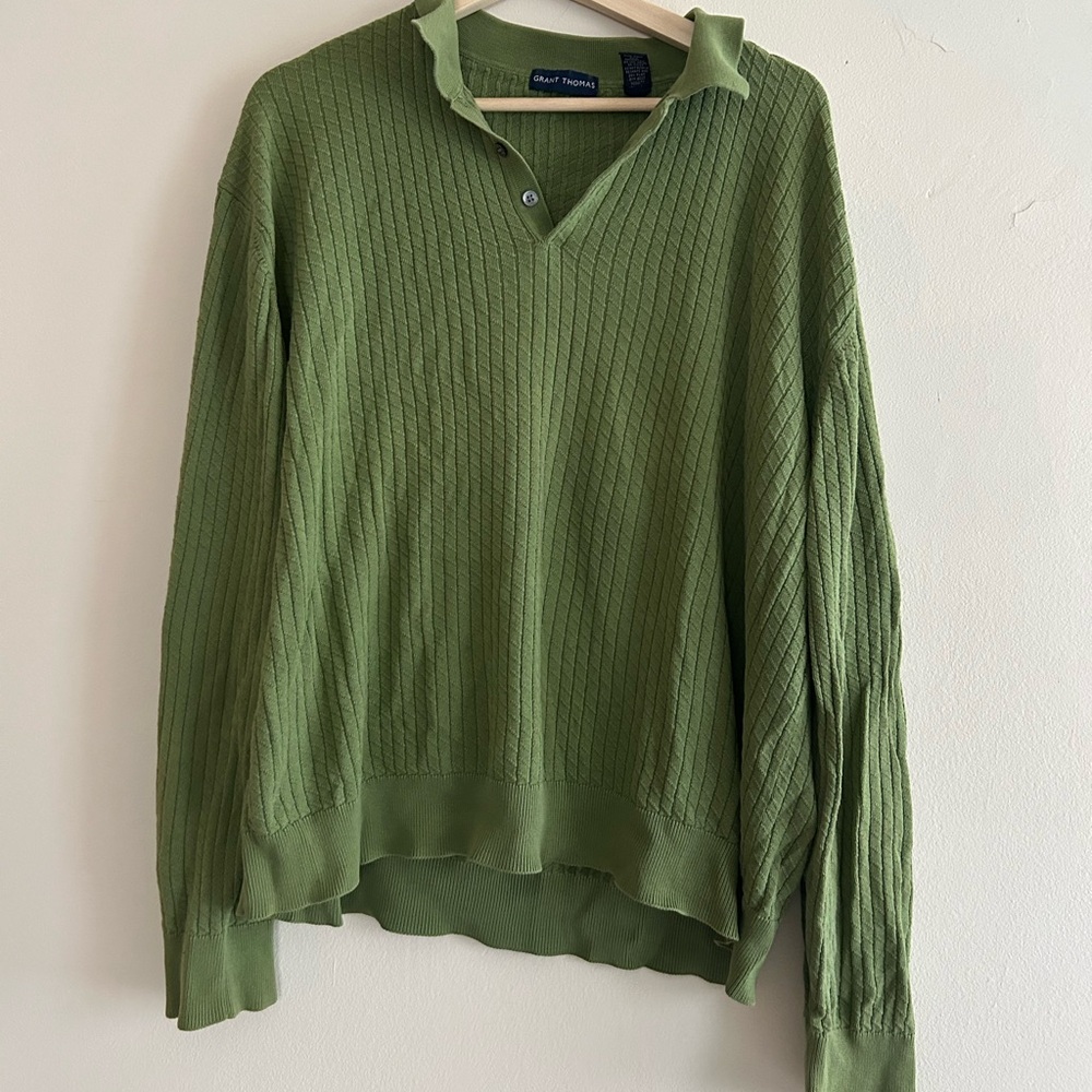 XXL Oversized Green Silk Shirt